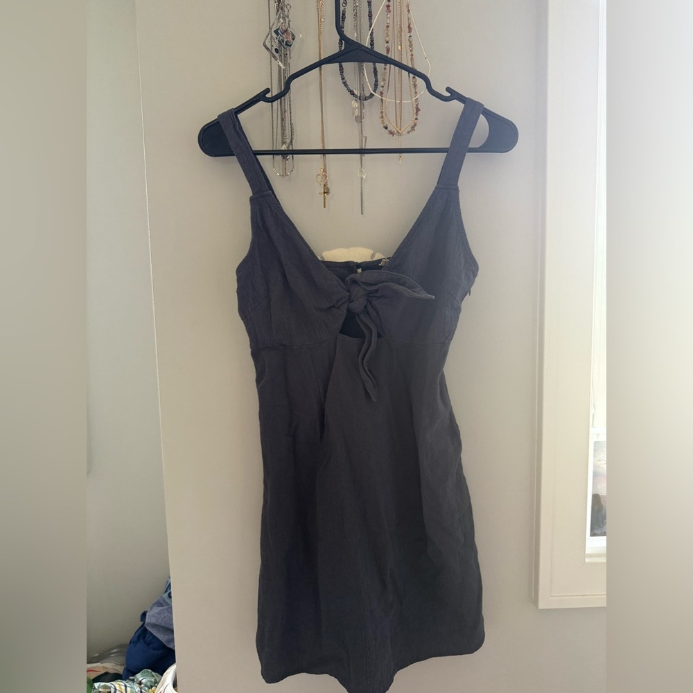 LA Hearts Slate Textured Mini Dress